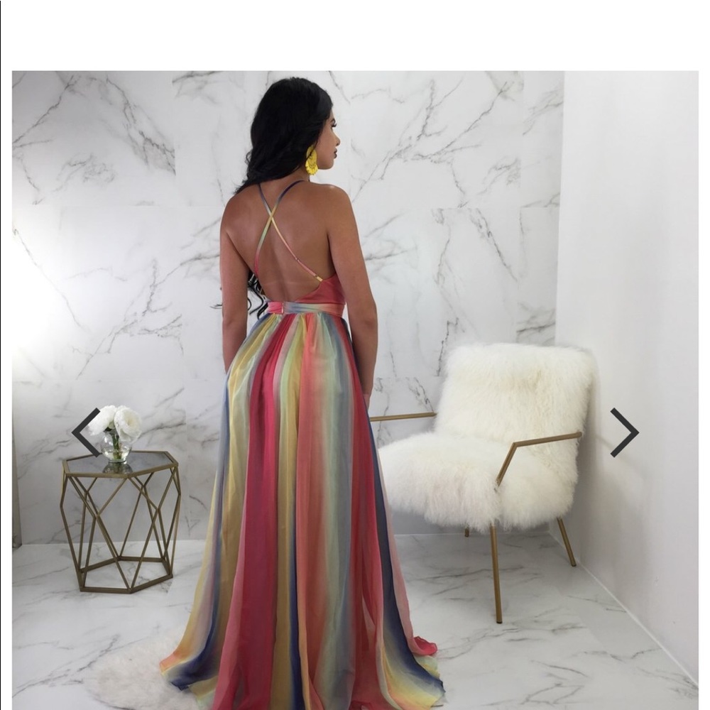 Colorful open back Maxi - Picture 2 of 2